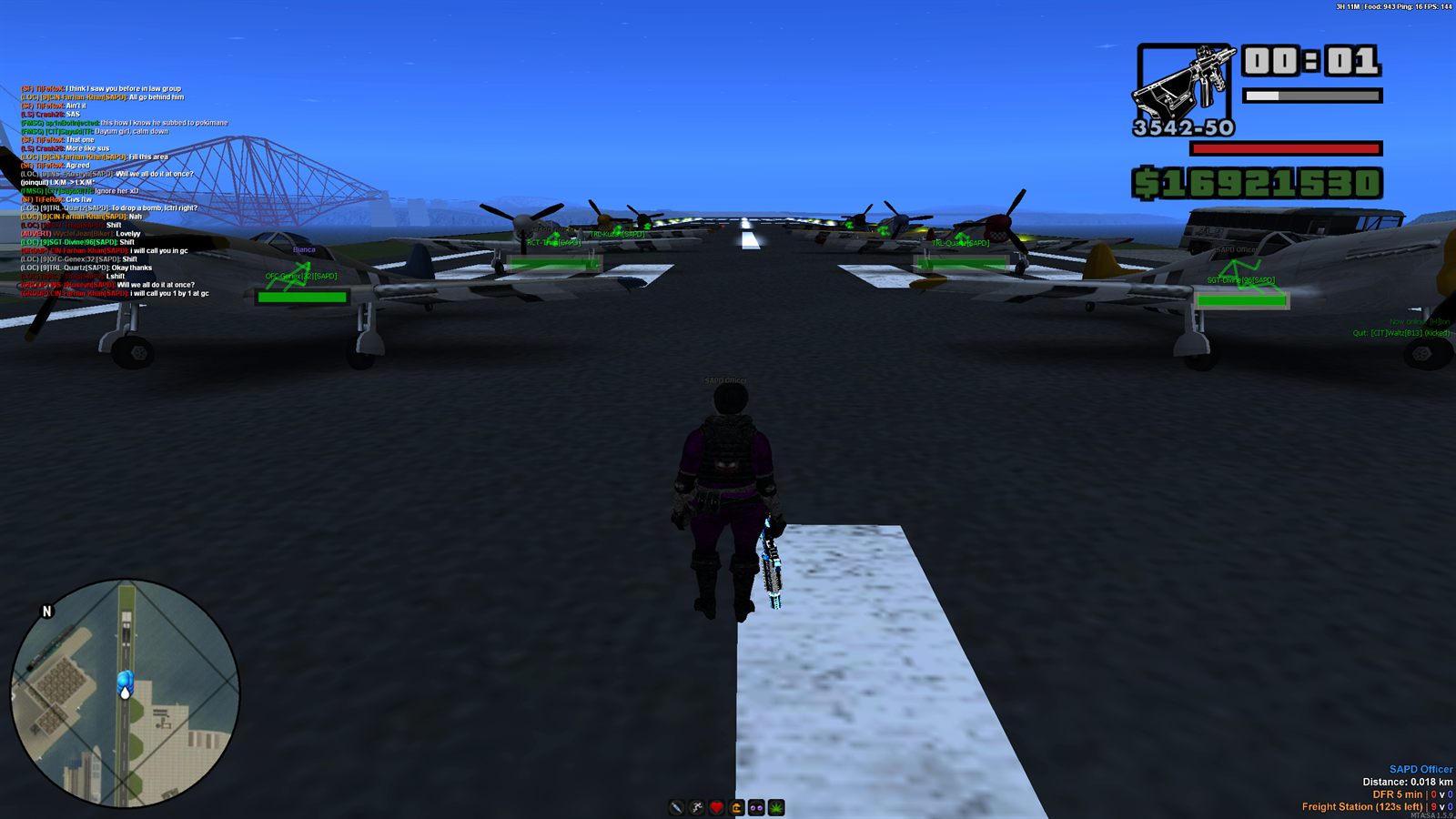 SAPD officers formed up on a runway during a training session